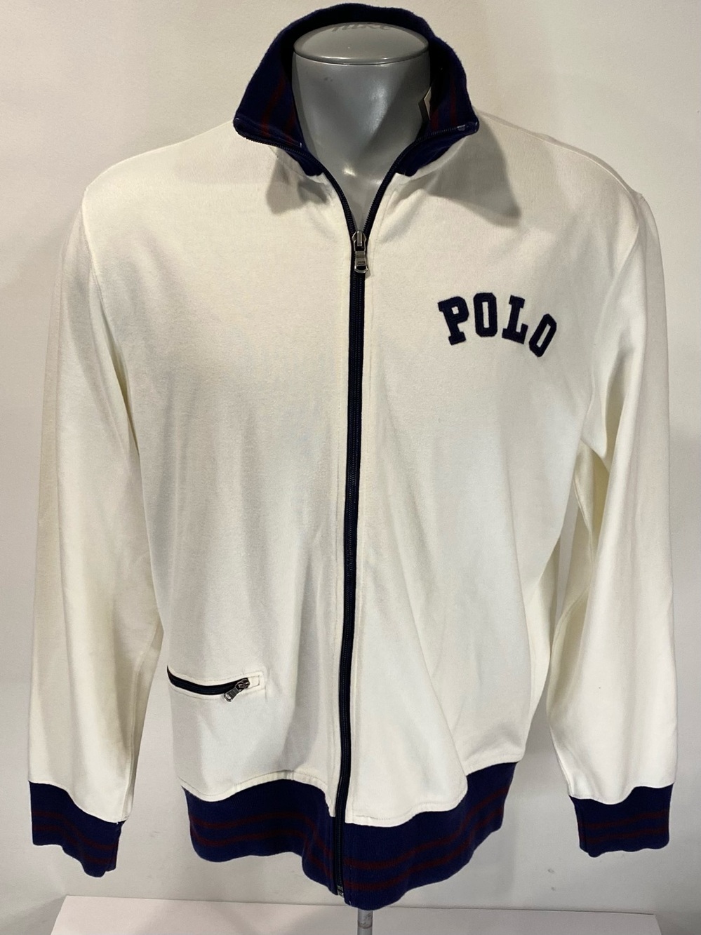 Polo Ralph Lauren Medium Mens Varsity Sweatshirt Track Jacket. New with Tag